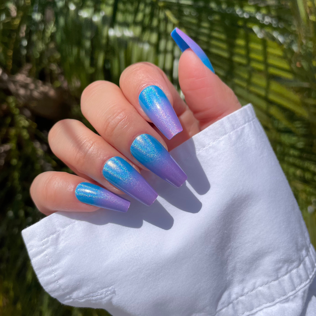 Coffin blue nails discount