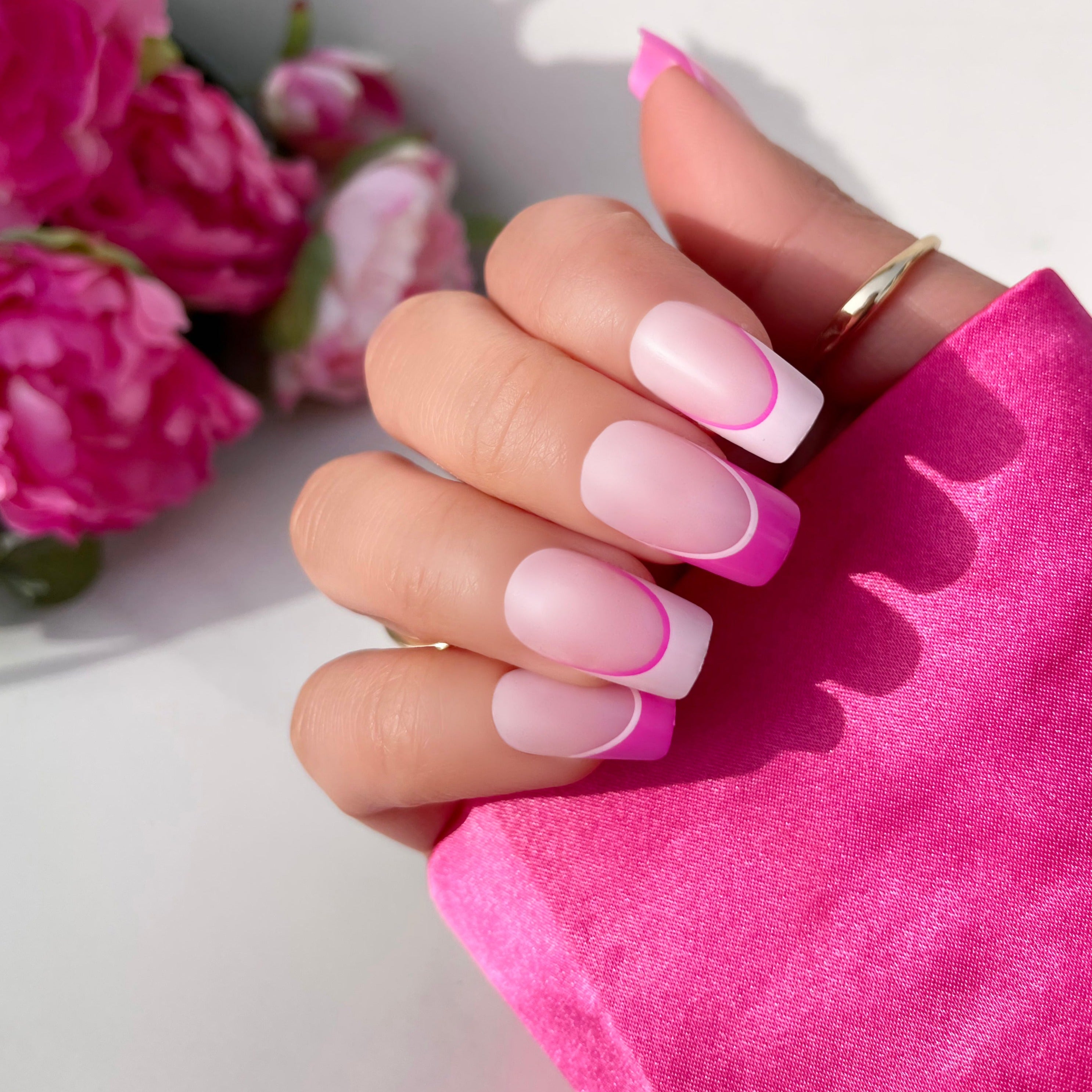 pink prom nails