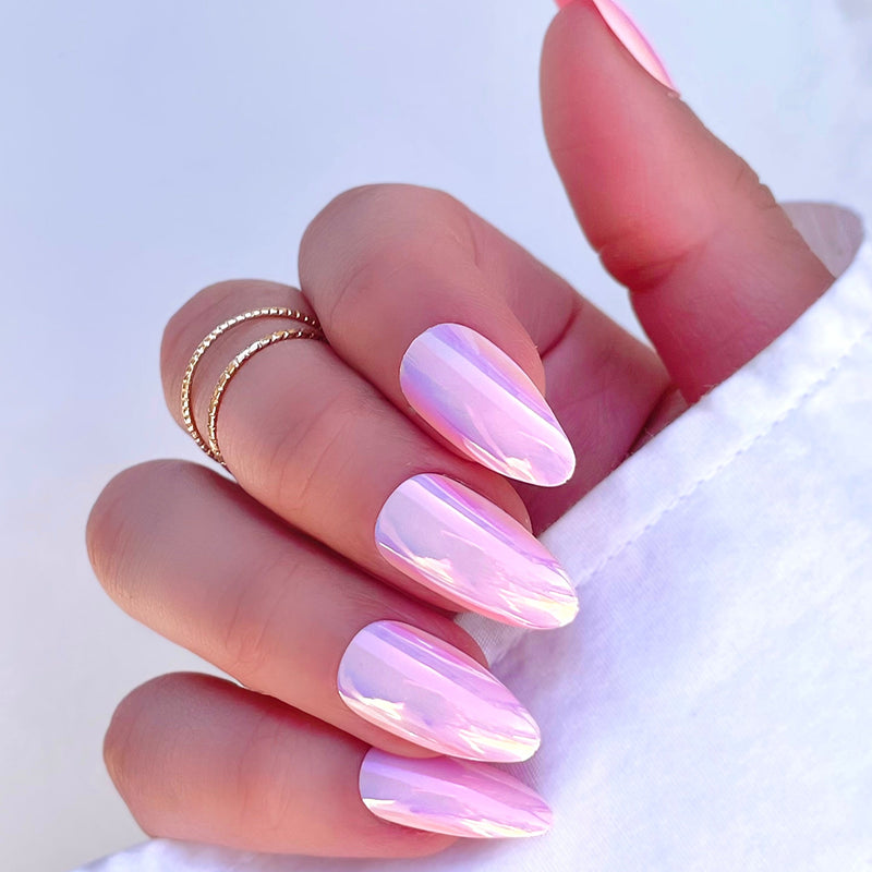 Pink chrome nails | Pink chrome nails, Pink nails, Pretty nails
