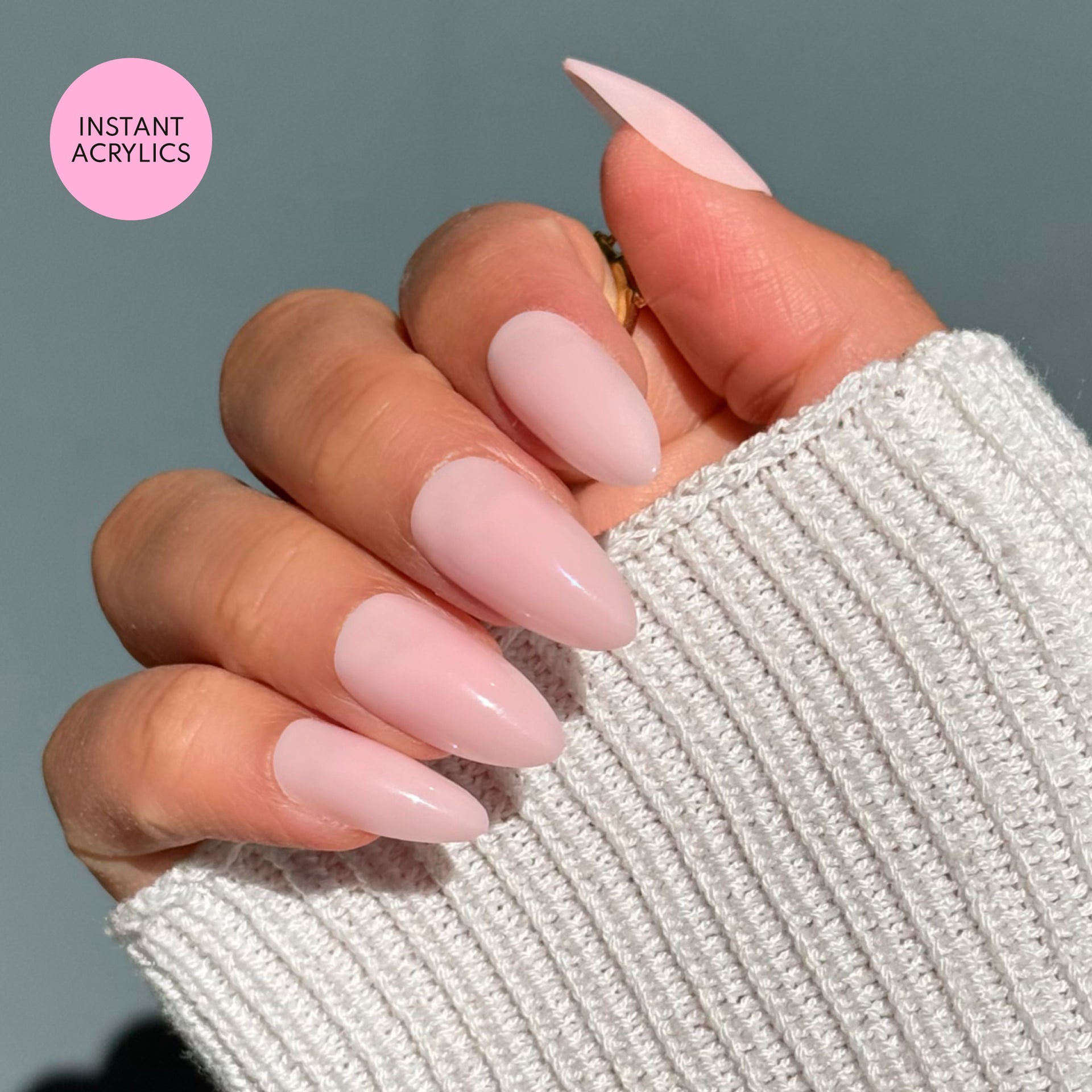 Instant Acrylic Milk Blush Press Ons Medium Almond