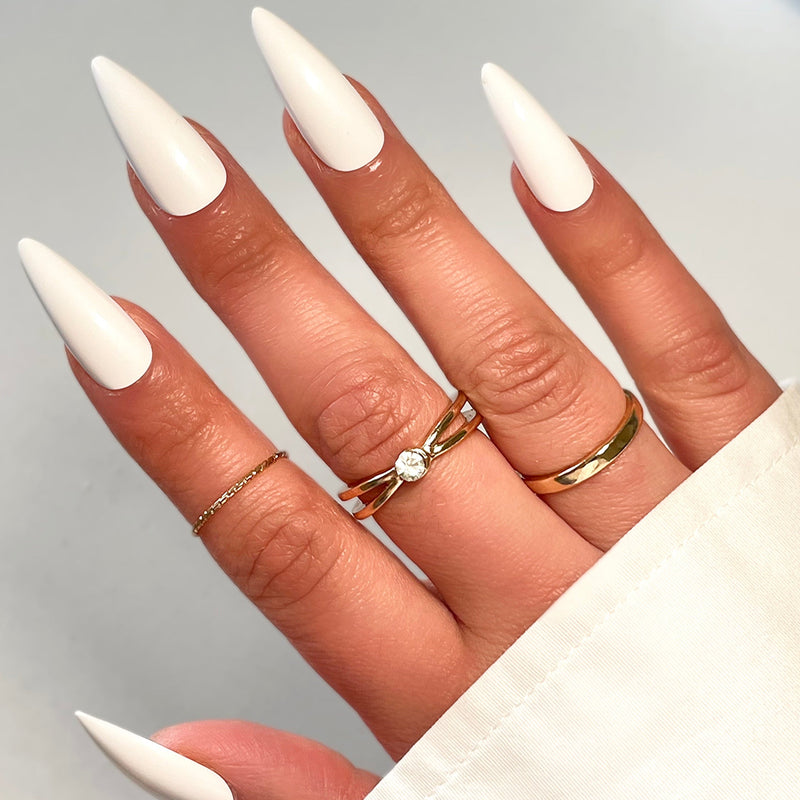 Buy Yalice 24Pcs White False Nails Matte Full Cover Long Coffin Fake Nails  Ballerina Punk Clip on Nail for Women and Girls Online at Low Prices in  India - Amazon.in